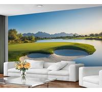GIVLWF Wallpaper - Landscape Home Decor & Large Mural, Golf Course Wallpaper for Living Room, Bedroom Wall Paper, Wall Mural - Not Self Adhesive, Lake Nature