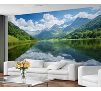 GIVLWF Wallpaper - Landscape Home Decor & Mural, Lakes and Mountains Bedroom Wallpaper, Nature Landscape Wall Paper for Living Room, Large Wall Mural (Not Self-Adhesive)