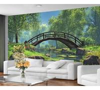GIVLWF Wallpaper - Landscape Mural & Home Decor, Spring Forest Bedroom Wallpaper, Green Wall Paper for Living Room, Not Self Adhesive - Large Wall Mural & Room Decor