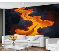 GIVLWF Wallpaper - Lava Texture Home Decor & Large Mural, Abstract Fluid Wallpaper for Living Room, Bedroom Wall Paper, Wall Mural - Not Self Adhesive, Orange