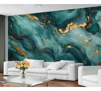 GIVLWF Wallpaper - Marble Home Decor & Large Mural, Abstract Stone Texture Wallpaper for Living Room, Bedroom Wall Paper, Wall Mural - Not Self Adhesive, Teal/Blue-Green