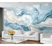 GIVLWF Wallpaper - Marble Home Decor & Mural, Self Adhesive Wallpaper for Living Room, Light Blue Marble Wall Mural, Abstract Fluid Texture Bedroom Wall Paper, Peel and Stick