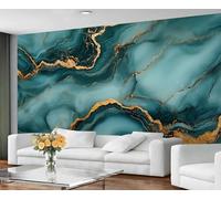 GIVLWF Wallpaper - Marble Home Decor & Mural, Teal Bedroom Wallpaper, Abstract Marble Wall Paper for Living Room, Large Wall Mural (Not Self-Adhesive)