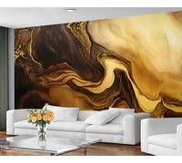 GIVLWF Wallpaper - Marble Mural & Home Decor, Luxury Golden Marble Bedroom Wallpaper, Abstract Fluid Textures Wall Paper for Living Room, Large Mural, Not Self Adhesive