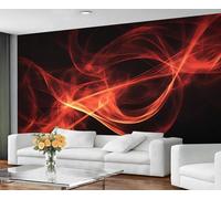 GIVLWF Wallpaper - Modern Home Decor & Wall Mural, Abstract Lines Bedroom Wallpaper, Burnt Orange Wall Paper for Living Room, Large Mural - Not Self-Adhesive