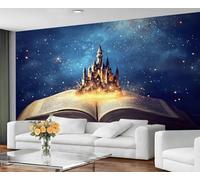 GIVLWF Wallpaper Mysterious Home Decor & Mural, Fantasy Castle Bedroom Wallpaper, Blue Galaxy Wall Paper for Living Room, Large Wall Mural - Not Self-Adhesive
