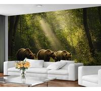 GIVLWF Wallpaper - Nature Animals Home Decor & Large Mural, Forest Brown Bear Wallpaper for Living Room, Bedroom Wall Paper, Wall Mural - Not Self Adhesive, Landscape