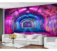 GIVLWF Wallpaper Neon Graffiti Bedroom Wallpaper Murals, Pink and Blue Subway Wall Paper for Living Room, Urban Street Art Wall Paper - Not Self AdhesiveYouth Style Large Mural & Room Decor