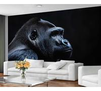 GIVLWF Wallpaper Peel and Stick - Gorilla Wallpaper for Living Room - Black Animals Bedroom Wall Paper - Self Adhesive - Animal Print Large Mural & Wall Decor