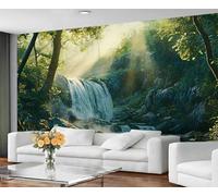 GIVLWF Wallpaper Peel and Stick - Waterfall Wallpaper for Living Room - Natural Forest Bedroom Wall Paper - Self Adhesive - Spring Green Large Mural & Wall Decor