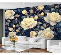 GIVLWF Wallpaper - Rose Home Decor & Mural, Self Adhesive Wallpaper for Living Room, Boho Flowers Wall Mural, Rustic Romance Bedroom Wall Paper, Peel and Stick