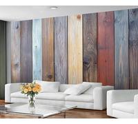 GIVLWF Wallpaper - Rustic Home Decor & Mural, Self Adhesive Wallpaper for Living Room, Multi-Color Wood Grain Wall Mural, Rural Farmhouse Bedroom Wall Paper, Peel and Stick