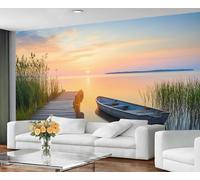 GIVLWF Wallpaper - Rustic Mural & Home Decor, Sunset Lakes Bedroom Wallpaper, Landscape Wall Paper for Living Room, Large Mural, Not Self Adhesive
