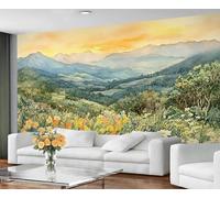 GIVLWF Wallpaper - Spring Landscape Home Decor & Large Mural, Rustic Floral Wallpaper for Living Room, Bedroom Wall Paper, Wall Mural - Not Self Adhesive, Rural Vintage