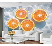 GIVLWF Wallpaper - Summer Home Decor & Mural, Orange Bedroom Wallpaper, Fruit Theme Wall Paper for Living Room, Large Wall Mural - Not Self-Adhesive