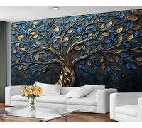 GIVLWF Wallpaper - Tree of Life Home Decor & Large Mural, 3D Relief Tree Wallpaper for Living Room, Bedroom Wall Paper, Wall Mural - Not Self Adhesive, Nordic Botanicals