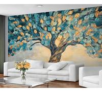 GIVLWF Wallpaper - Tree of Life Home Decor & Large Mural, Abstract Tree Painting Wallpaper for Living Room, Bedroom Wall Paper, Wall Mural - Not Self Adhesive, Nordic Botanicals