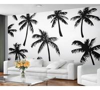 GIVLWF Wallpaper Tropical Home Decor & Mural, Coconut Tree Bedroom Wallpaper, Black and White Wall Paper for Living Room, Large Wall Mural - Not Self-Adhesive