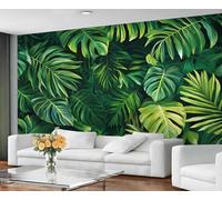 GIVLWF Wallpaper - Tropical Leaves Home Decor & Large Mural, Monstera Leaves Wallpaper for Living Room, Bedroom Wall Paper, Wall Mural - Not Self Adhesive, Green Botanicals