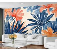 GIVLWF Wallpaper - Tropical Leaves Home Decor & Large Mural, Watercolor Botanicals Wallpaper for Living Room, Bedroom Wall Paper, Wall Mural - Not Self Adhesive, Colorful Leaves