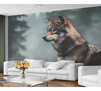 GIVLWF Wallpaper - Wolf Home Decor & Mural, Forest Animals Bedroom Wallpaper, Misty Woodland Wall Paper for Living Room, Large Wall Mural (Not Self-Adhesive)
