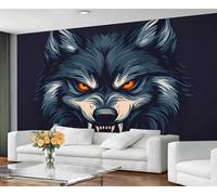 GIVLWF Wallpaper - Wolf Print Home Decor & Mural, Self Adhesive Wallpaper for Living Room, Mystical Wolf Bedroom Wall Paper, Wall Mural - Peel and Stick, Cartoon Boy Decor
