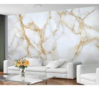 GIVLWF White Gold Marble Wallpaper, Nordic Marble Bedroom Wallpaper Murals, Stone Texture Wall Paper for Living Room, Not Self Adhesive Wall Paper, Watercolor White Large Mural & Room Decor