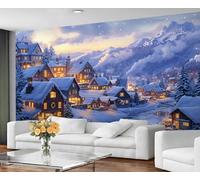 GIVLWF Winter Wallpaper & Wall Mural, Rustic Country Bedroom Wallpaper, Christmas Wall Paper for Living Room, Mural & Home Decor - Non Self Adhesive