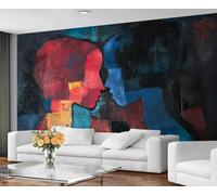 GIVLWF Woman Wallpaper & Home Decor, Abstract Woman Wallpaper for Living Room, Colorful Geometric Bedroom Wall Paper, Wall Mural & Room Decor - Non Self Adhesive