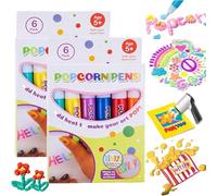 GIVOKE 12PCS Magic Popcorn Pen, DIY Bubble Popcorn Drawing Pens, 3D Puffy Embellish Decorate Graffiti Stationery for Greeting Birthday Cards Kids Christmas (English Version)