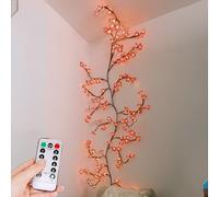 GIVOKE 8 Modes LED Tree Branch Cherry Blossom Tree Light with Remote Control, DIY Willow Vine Lights USB Flexible Flower String Fairy Lights Bedroom Christmas Wall Decorations (144 Lights - 2.3m)