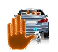 GIVOKE Car Finger Light with Remote Control, 3/4 Gesture Car Back Window LED Sign Light, Car LED Sign Hand Road Rage Signs for Men Women (Battery Required) (Male, 3 Gesture)