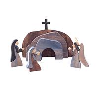 GIVOKE Easter Resurrection Scene Set, Easter Scene Wooden Decoration, the Empty Tomb Easter Scene and Cross Decor…