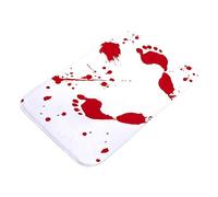 GIVOKE Halloween Blood Bath Mat, Non-Slip Halloween Rug, Red Bloody Footprints Floor Mat 40 * 60cm (B)