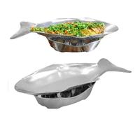 GIVOKE Hot Pot Set Fish Plate, Fish Dish Metal Serving Trays, Thai Style Fish Plate Shape Metal Serving Trays for Restaurants Home Kitchen
