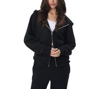 GIVON Women's Zip Up Hoodie Soft Thick French Terry Two Way Zipper Sweatshirt with Pockets Full Zip Cozy and Warm, Dcf308-black, S