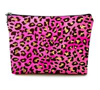 Givotin Small Makeup Bag for Purse Cute Canvas Waterproof Cosmetic Bags for Women Zipper Travel Toiletry Pouch, Leopard Makeup Bags, Size: 10"W x 7"H. Hold All Your Necessities, Leopard Cosmetic Bags