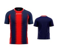 Givova SHIRT STRIPE M/C INTERLOCK BLU/ROSSO Tg. L