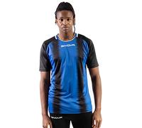 Givova SHIRT STRIPE M/C INTERLOCK NERO/AZZURRO Tg. M