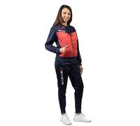 Givova Tuta Visa Cappuccio Polarfleece Sports Set, Navy Blue/RED Melange, XXS