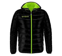 Givova Unisex_Adult G013-1034-3xl Coat, Black/Fluo Green, 3XL