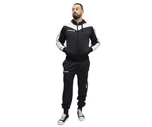 Givova unisex Chándal Roma Con Capucha Polarfleece Tracksuit, Black/Burgudy,