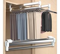 GIVROLDZ Clothing bar extendable, multifunction pants holder for wardrobe, pull out the closet of the clothes rail, push-sweater wardrobe clothing rail,700 mm/27.56 Zoll