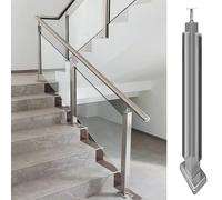 GIVROLDZ Heavy Duty Glass Clamp Bracket,304 Stainless Steel Glass Railing Post for Steps, Balconies, Staircases, Decks, Patio Stairs, Pool Fence,Corner Post,41.3 inch/105cm