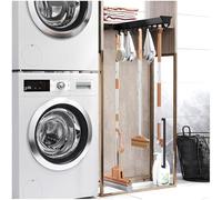 GIVROLDZ Pull-Out Mop And Broom Holder, Slide Broom Closet Organizer Sliding Garage Storage Rack for Home Kitchen Wardrobe Closet Laundry Cupboard,41cm/16. 17 inch