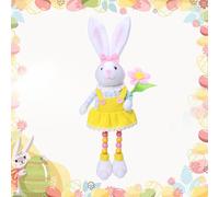 givuaime Easter Bunny Decorations, 2026 Neuest Bunnies Plush, Cute Easter Gift, Rabbit Doll Easter Decorations For Spring Easter Home Decor Ornaments Shelf Decor & Seasonal Gift (B - Yellow)
