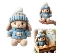 givuaime Mini Bunny Hug Cute Easter Gift, 2026 New Easter Bunny, Emotional Support Positive Crochet Bunny, Upgrade Minis Rabbits In Box, Soft Easter Gifts For Kids Family Friend (Blue)