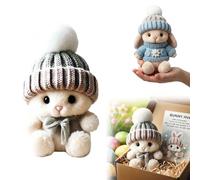 givuaime Mini Bunny Hug Cute Easter Gift, 2026 New Easter Bunny, Emotional Support Positive Crochet Bunny, Upgrade Minis Rabbits In Box, Soft Easter Gifts For Kids Family Friend (Gray)