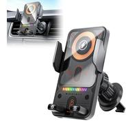 givuaime Technologically advanced car phone holder with charging function, automatic clamping, 2026 new wireless fast charging car mount, rotating phone holder & 15W wireless charger (Silver)