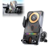 givuaime Technologically advanced car phone holder with charging function, automatic clamping, 2026 new wireless fast charging car mount, rotating phone holder & 15W wireless charger (Black)